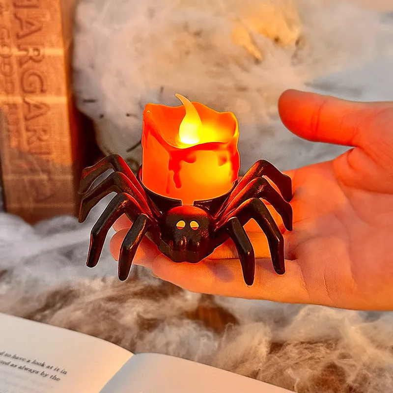 Spider LED Candles Flameless Tea Lights for Halloween Home Decor