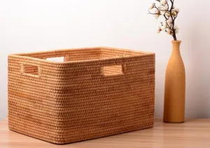 Storage Baskets for Bedroom, Laundry Storage Basket for Clothes, Rattan Basket, Rectangular Storage Basket, Storage Baskets for Shelves