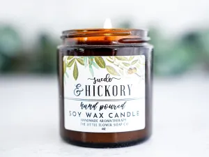 Suede and Hickory Hand Poured Candle