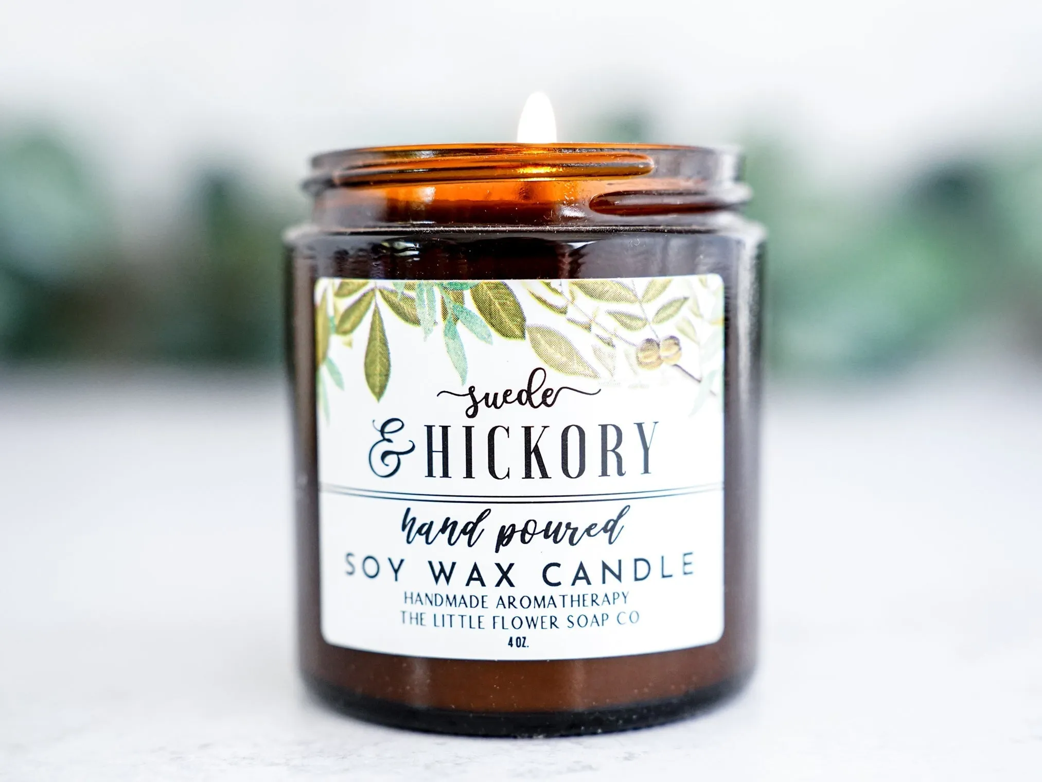 Suede and Hickory Hand Poured Candle