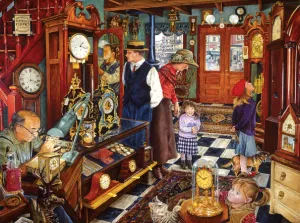 The Clock Shop 1000 Piece Puzzle - Quick Ship