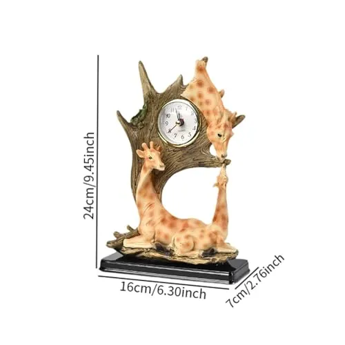 THE STYLE SUTRA® Vintage Table Clock Collection Cute Statue for Apartment Bedroom Dining Room Deers