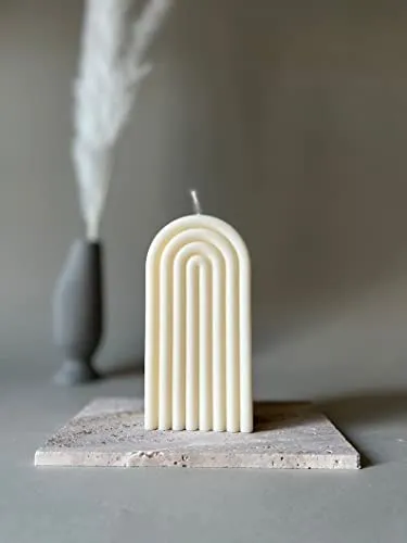 THE UMBRELLA STORE Arch Candle | 100% Soy Wax Candle| Handpoured | UnScented Candle | Aromatherapy | Gifting | 370gm Each | Pack of 2 (1 Pink 1white)