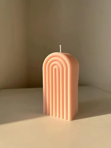 THE UMBRELLA STORE Arch Candle | 100% Soy Wax Candle| Handpoured | UnScented Candle | Aromatherapy | Gifting | 370gm Each | Pack of 2 (1 Pink 1white)