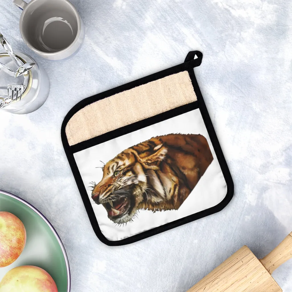 Tiger Pot Holder with Pocket