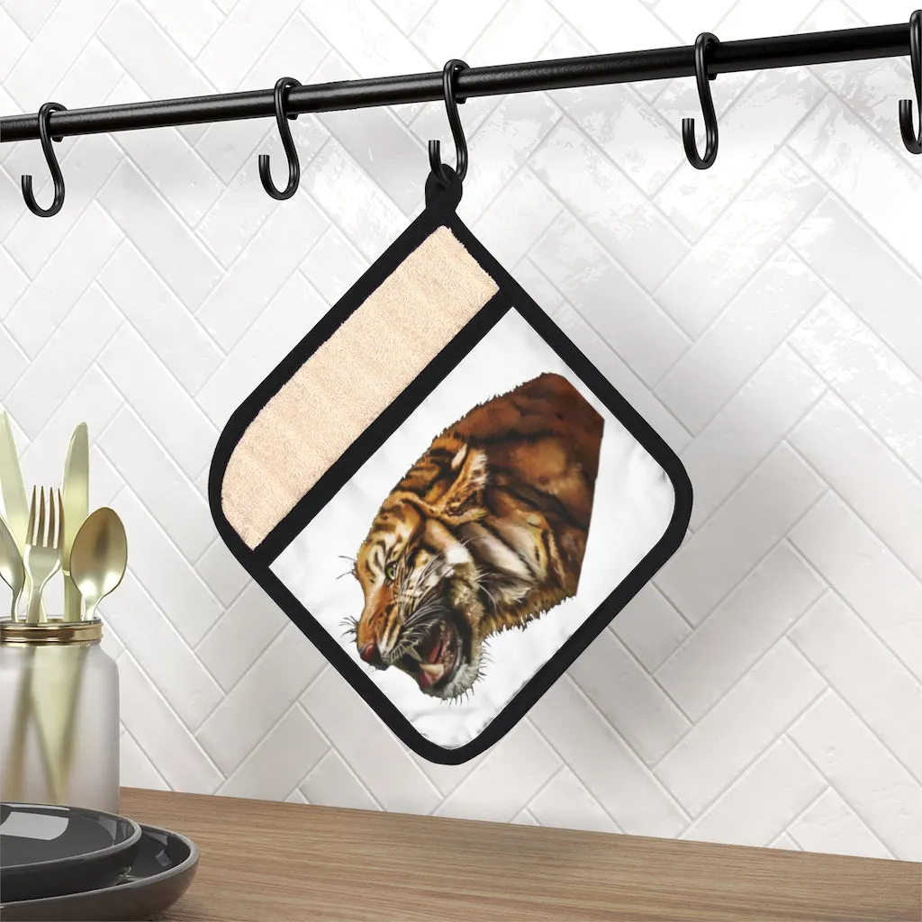 Tiger Pot Holder with Pocket