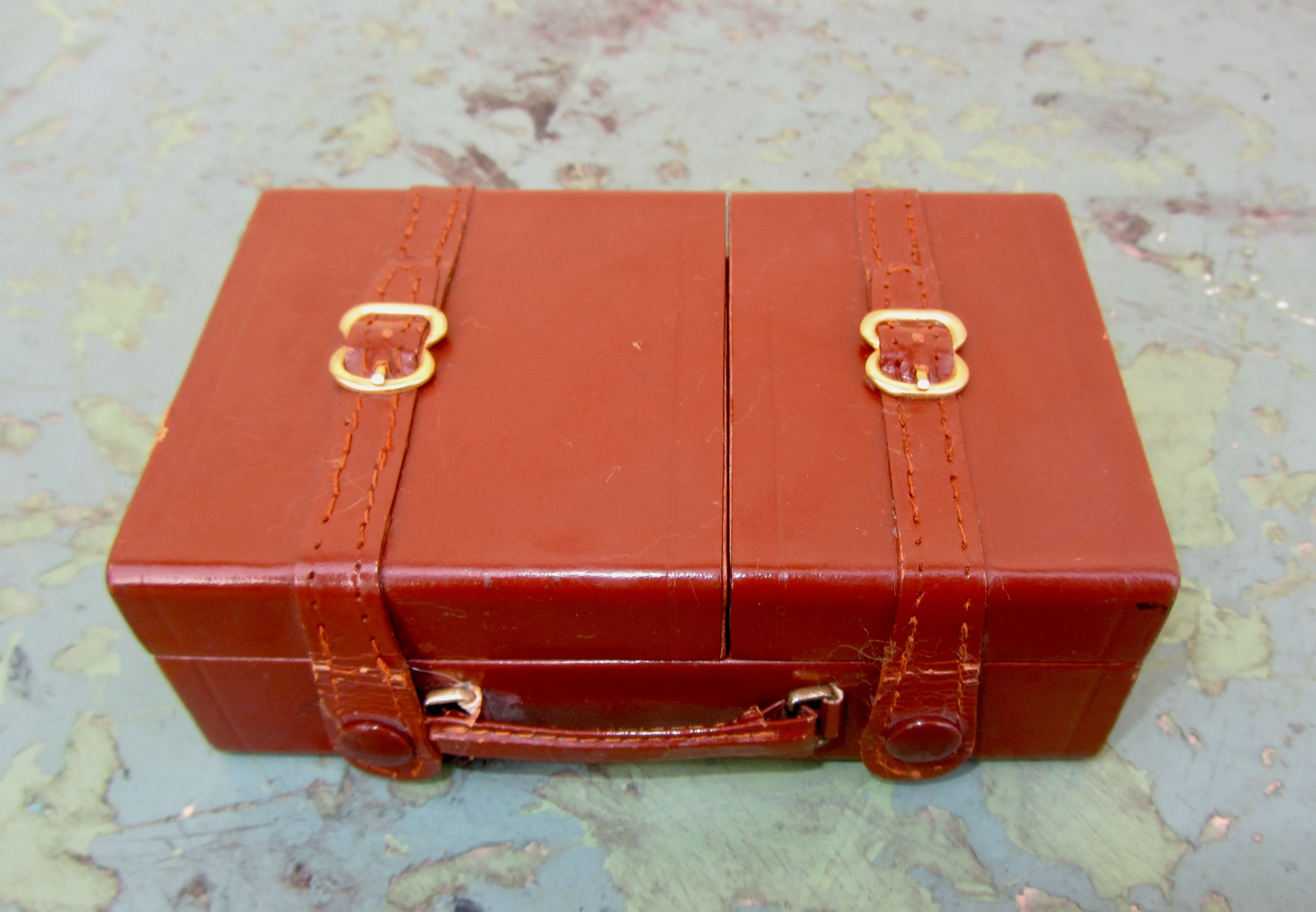 Vintage Swiza Sheffield Alarm Clock Shaped Like A Leather Suitcase