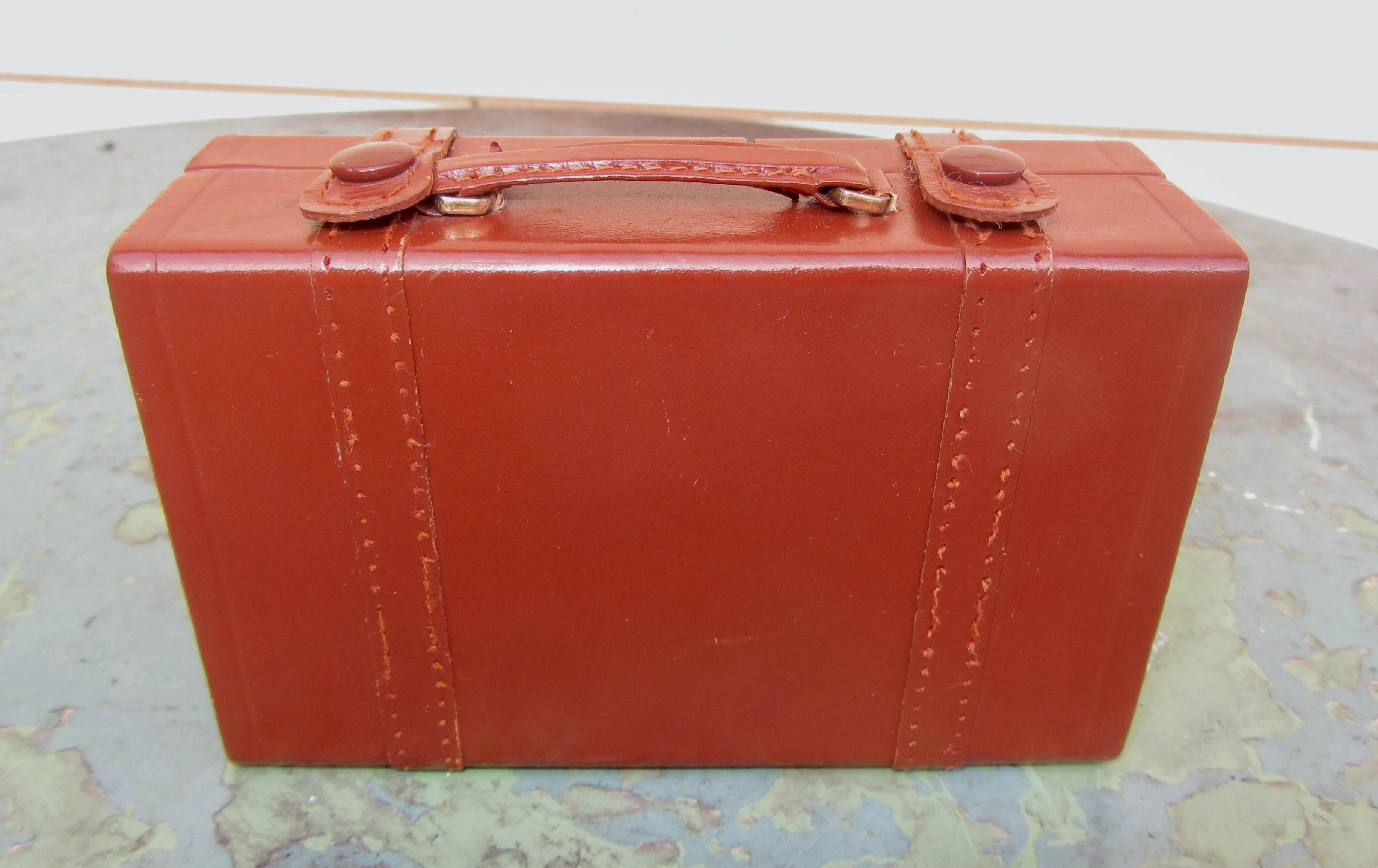 Vintage Swiza Sheffield Alarm Clock Shaped Like A Leather Suitcase