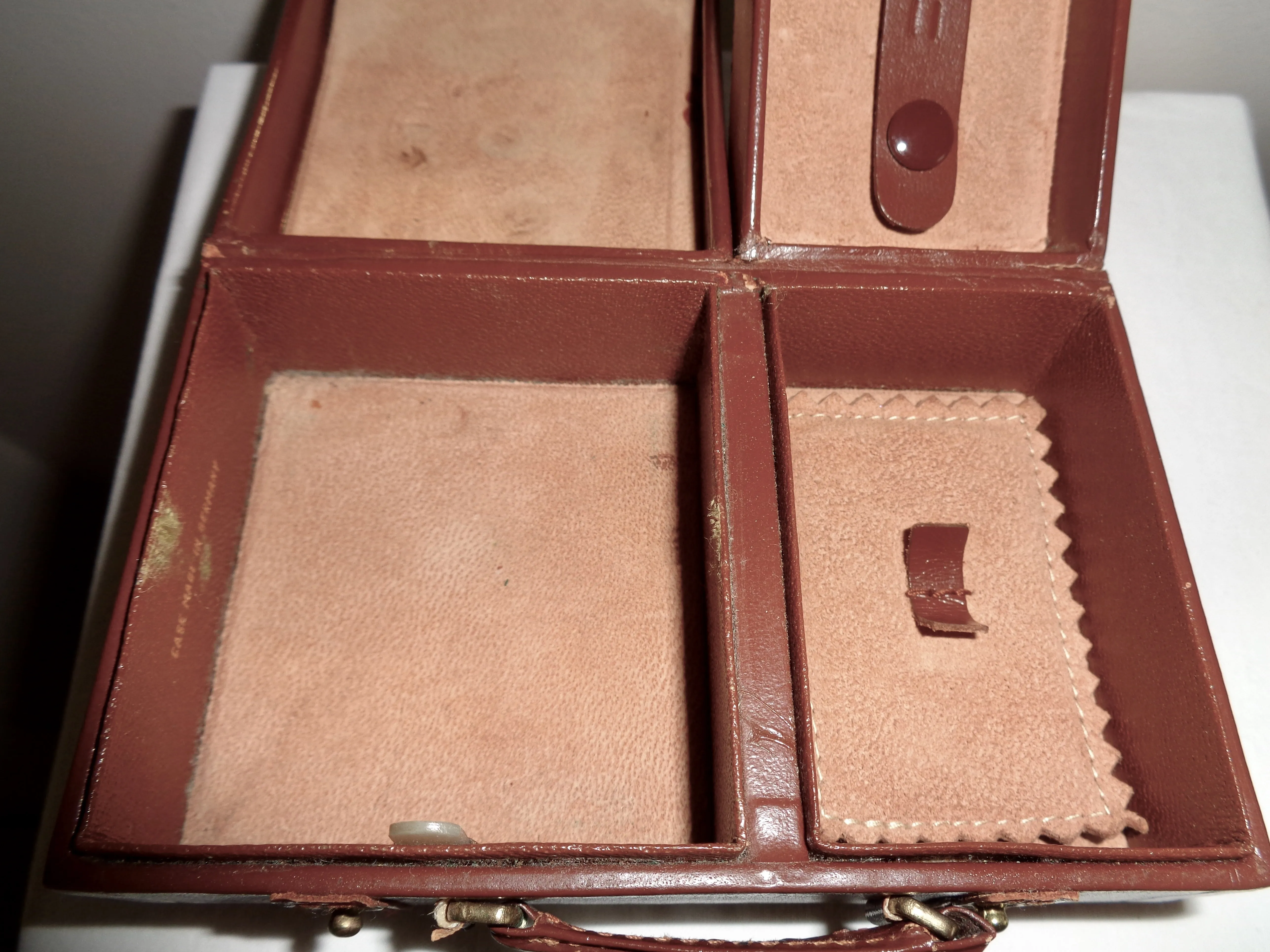 Vintage Swiza Sheffield Alarm Clock Shaped Like A Leather Suitcase