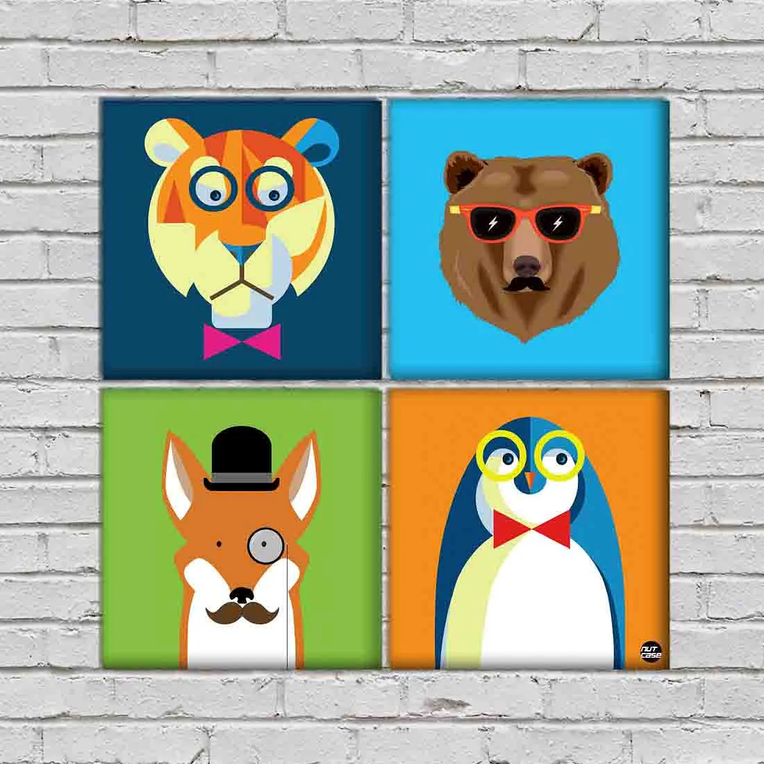 Wall Art Decor For Home Set Of 4 -Animals 2