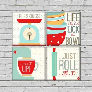 Wall Art Decor For Home Set Of 4 -Blessings