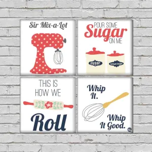 Wall Art Decor For Home Set Of 4 -Mix A Lot