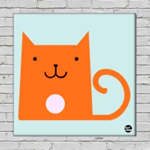 Wall Art Decor Hanging Panels - Orange Cat
