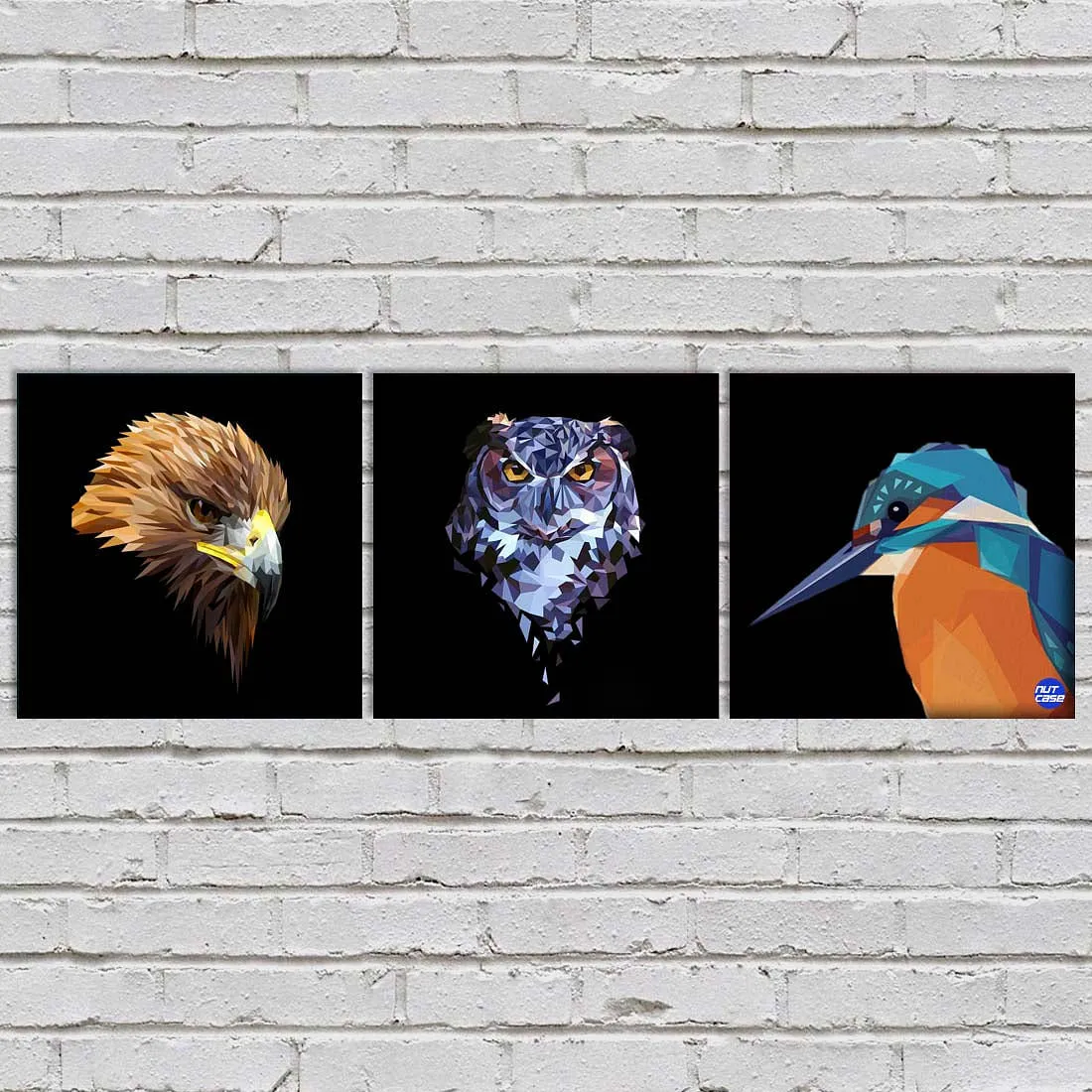 Wall Art Decor Hanging Panels Set Of 3 -Geometric Tiger