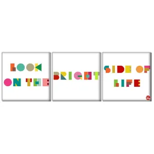 Wall Art Decor Hanging Panels Set Of 3 -look on the bright
