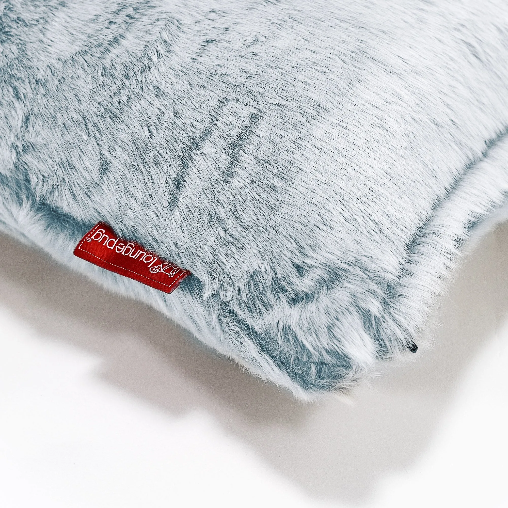 XL Rectangular Support Cushion Cover 40 x 70cm - Fluffy Faux Fur Rabbit Dusty Blue