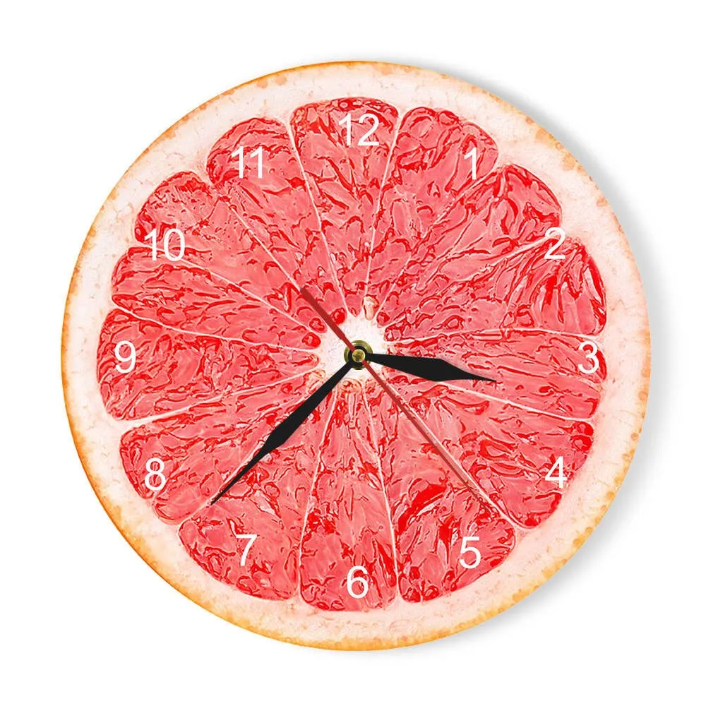 Yellow Lemon Fruit Wall Clock Lime Modern Kitchen Clock Watch Home Decor Living Room Clock Tropical Fruit Wall Art Timepieces