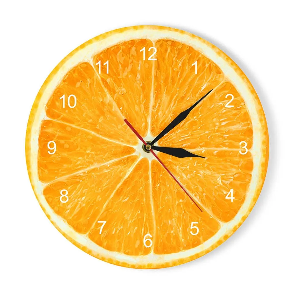 Yellow Lemon Fruit Wall Clock Lime Modern Kitchen Clock Watch Home Decor Living Room Clock Tropical Fruit Wall Art Timepieces