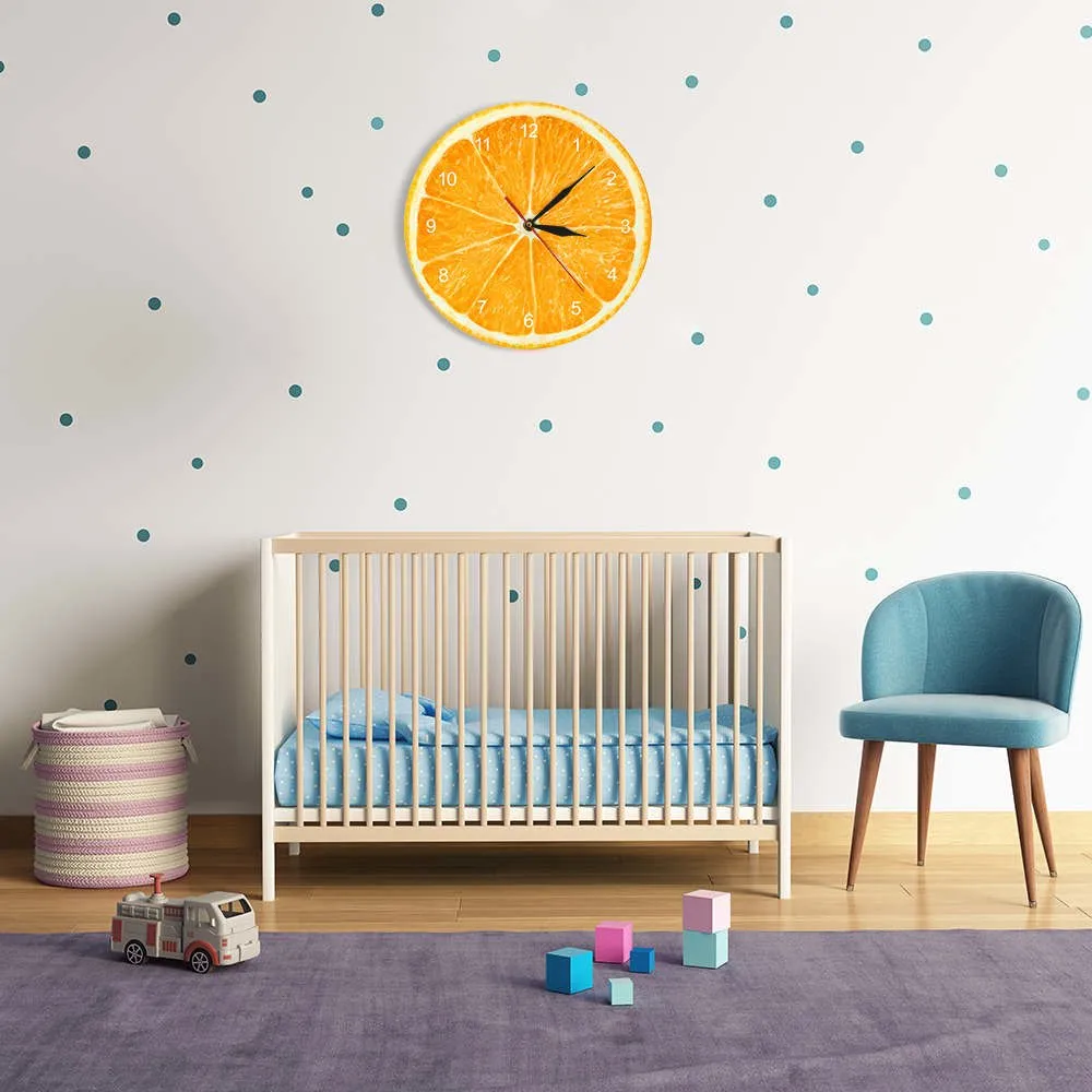 Yellow Lemon Fruit Wall Clock Lime Modern Kitchen Clock Watch Home Decor Living Room Clock Tropical Fruit Wall Art Timepieces