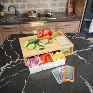 Youlike Acrylic Drawers Container Large-لوح تقطيع كبير من الخيزران